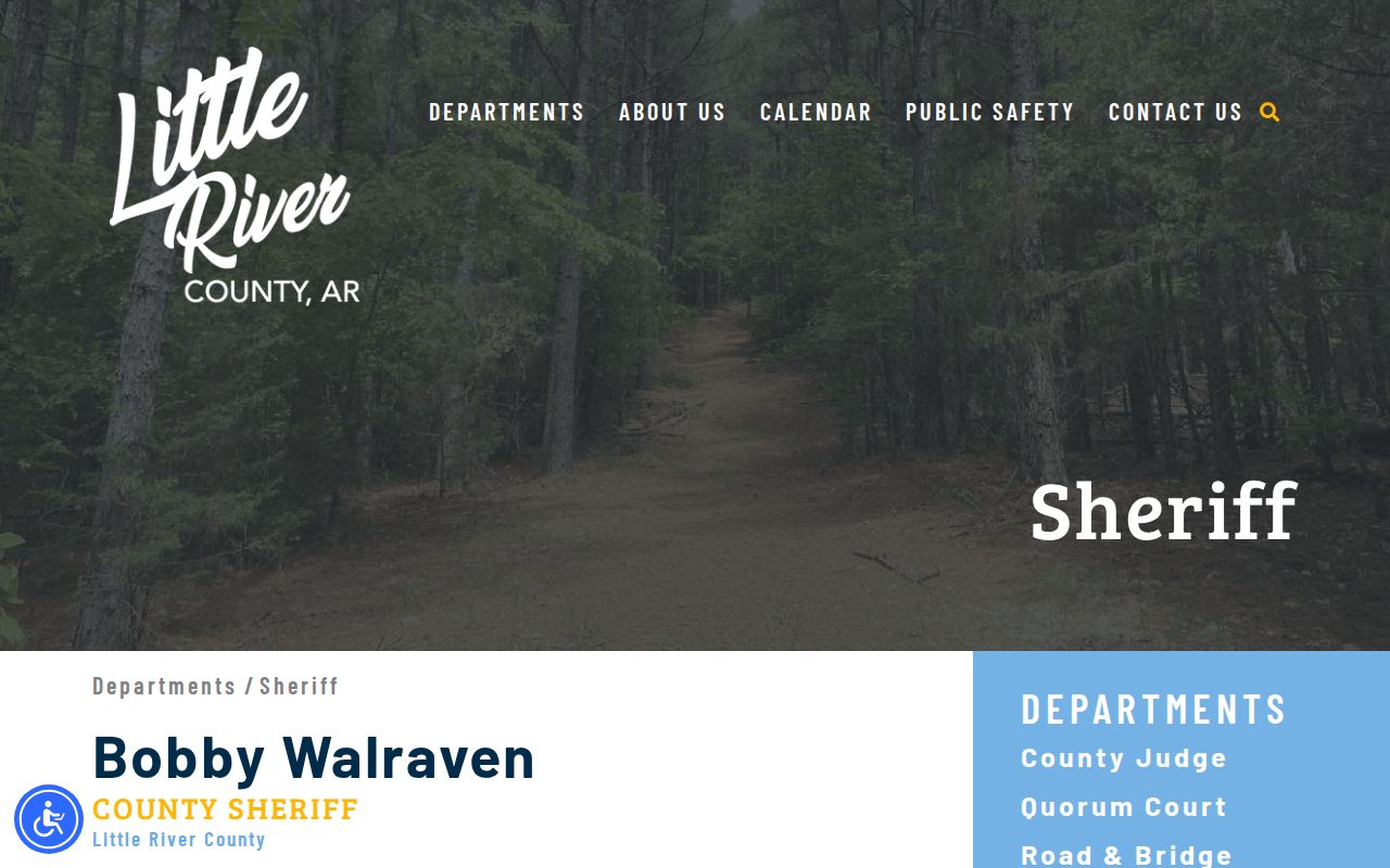 Little River County Sheriff's Office department webpage with official contact information